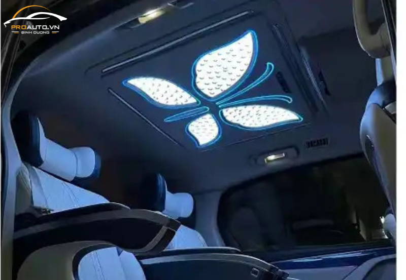 Độ đèn trần butterfly cho xe Kia Carnival tại Bình Dương